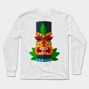 Tiki Mask Long Sleeve T-Shirt